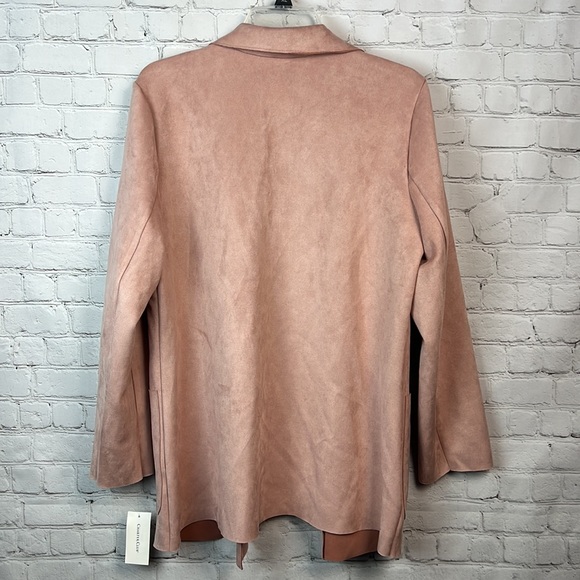 Charter Club Blush Pink Faux Suede Open Front Jacket Size Large - Picture 6 of 6